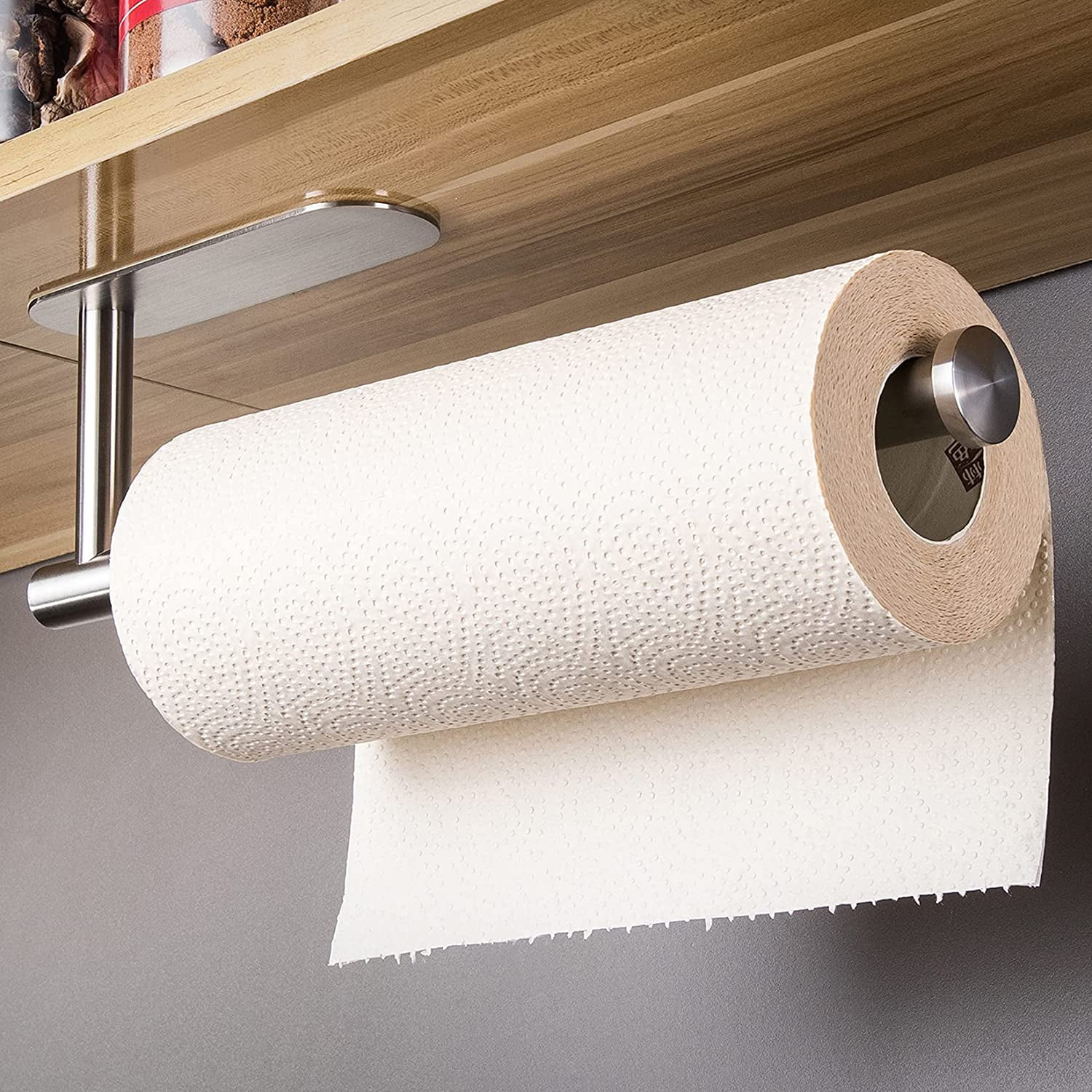 YIGII Self Adhesive Paper Towel Holder Under Paper Towel Rack for Kitchen, SUS304