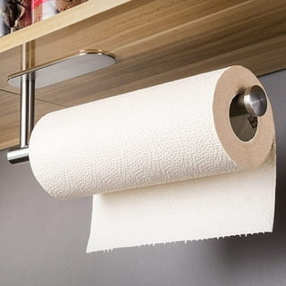 DUFU Paper Towel Holder Wall Mount for Kitchen, Self-Adhesive Paper Towel  Holder with Shelf for Bathroom, Anti-Rust Aluminum, No Drill or  Wall-Mounted