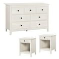 thumbnail image 1 of YIGOBUY  Dresser and Nightstand Set - 3 Pieces Bedroom Set with 7 Drawer Dresser and 1 Drawer Nightstands, Wood Double Dresser, White Wood Grain, 1 of 8