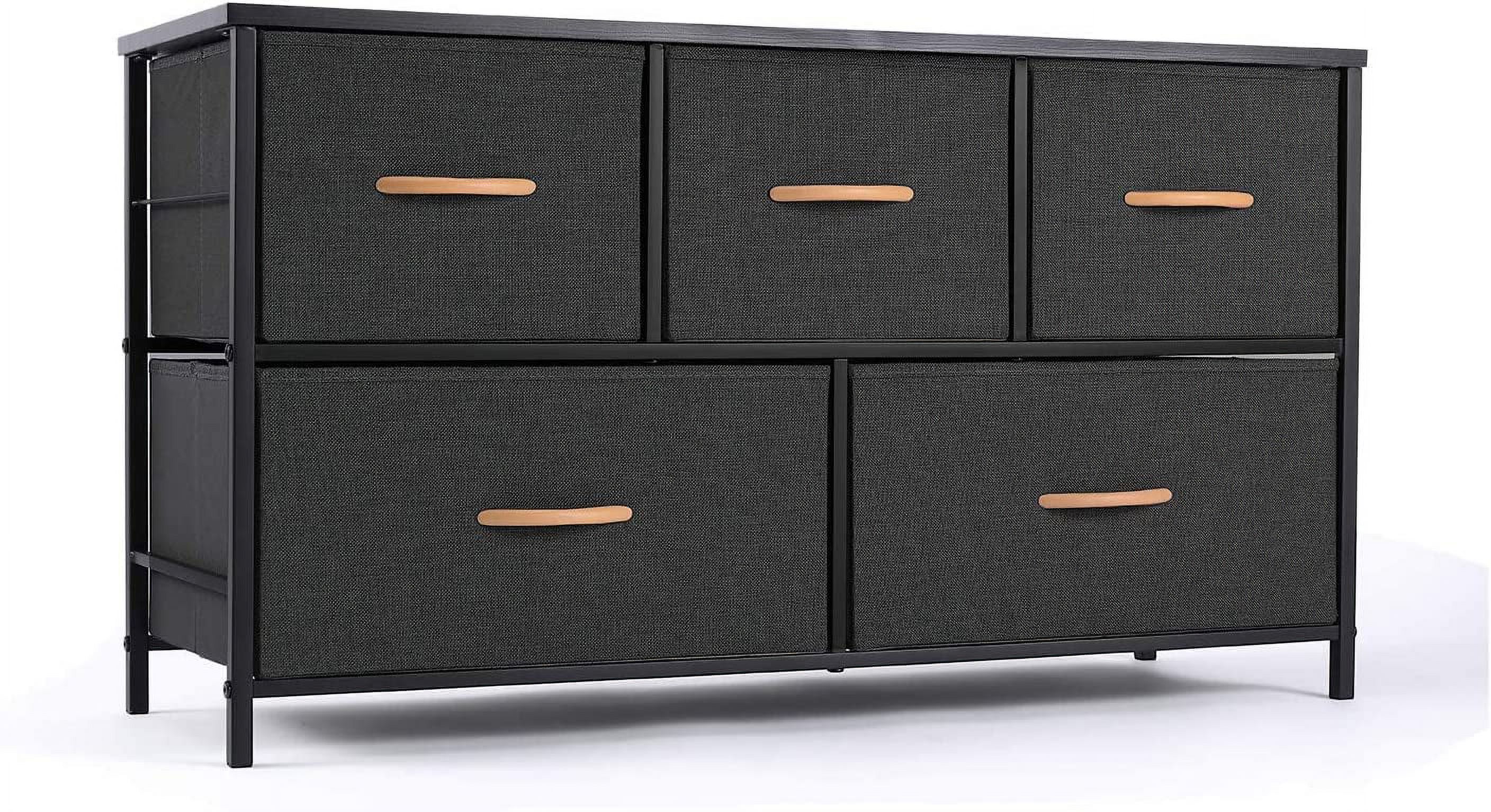 YIGOU Dresser Organizer with 5 Drawers, Fabric Storage Drawer Unit, Dresser Tower for Bedroom