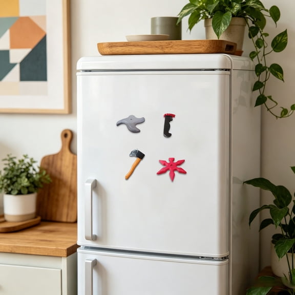 YIGOUMY- Fridge Set, Ninja Star Axe Decorative Refrigerator Stickers, Strong Gothic Halloween Kitchen Locker Metal Surface Holiday Ornament (C)