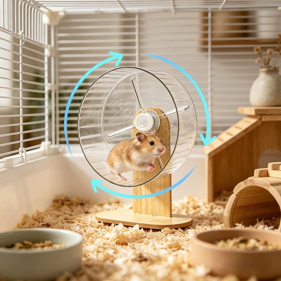 YIGOUMY-Small Pet Exercise Wheel, Silent Spinning Hamster Running Wheel, Safe & Durable, No Squeak, for Cage Accessories, Promotes Healthy Activity (B)