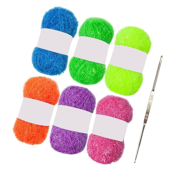 YIGSECU 1.76oz/50g Scrubby Yarn for Crocheting Knitting Dishcloths Polyester Yarn