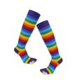 thumbnail image 1 of YIGSECU 1 Pair Rainbow Toe Socks Rainbow Striped Toe Funny Leg Warmers Calf Socks with Toes Separated 5 Toe Socks for Women Girl, 1 of 8