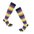 thumbnail image 1 of YIGSECU 1 Pair Rainbow Toe Socks Rainbow Striped Toe Funny Leg Warmers Calf Socks with Toes Separated 5 Toe Socks for Women Girl, 1 of 8