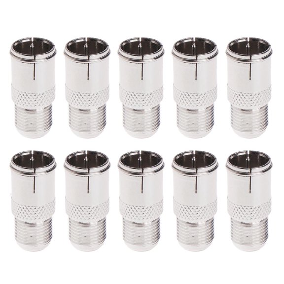 YIGSECU 10 Pcs F Connector Male Plug To Female Adapter - Push On Coaxial