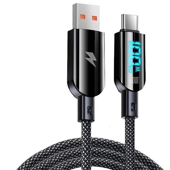 YIGSECU 100W Type C to Type C Male to Male Cable 480Mbps Transfer Speed Flexible Braided Cord Fast Charging Cable for Phone