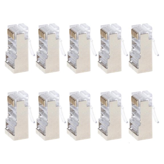 YIGSECU 10PCS CAT6 Type 8P8C Shielded Crystal Ethernet for Head Crimp Modular Plug Connector Socket