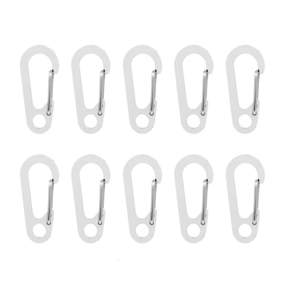 YIGSECU 10Pcs D-Shape Spring Clip Carabiner Hook Stainless Steels Snap Spring Carabiner Clip for Camping, Hiking, Backpacks Belt