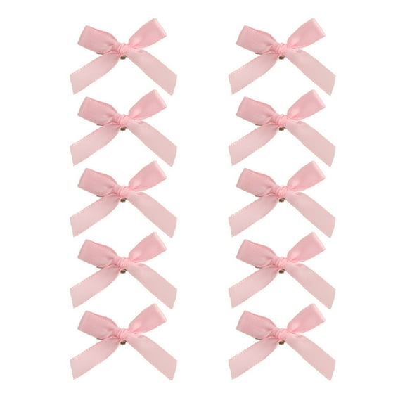 YIGSECU 10pcs Kids Small Bowknot Hair Clip Solid Color Ribbons Styles Hair Barrettes