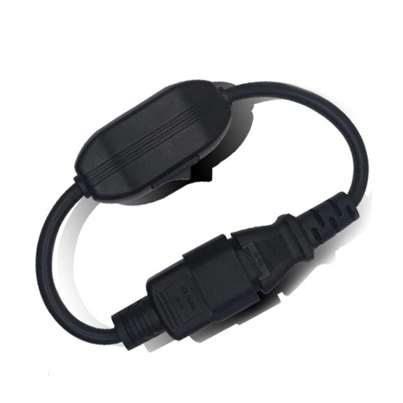 YIGSECU 12inch C14 to C13 PDU Computer Power Extension Cable with Switches, 30cm / Black Power Extension Cable