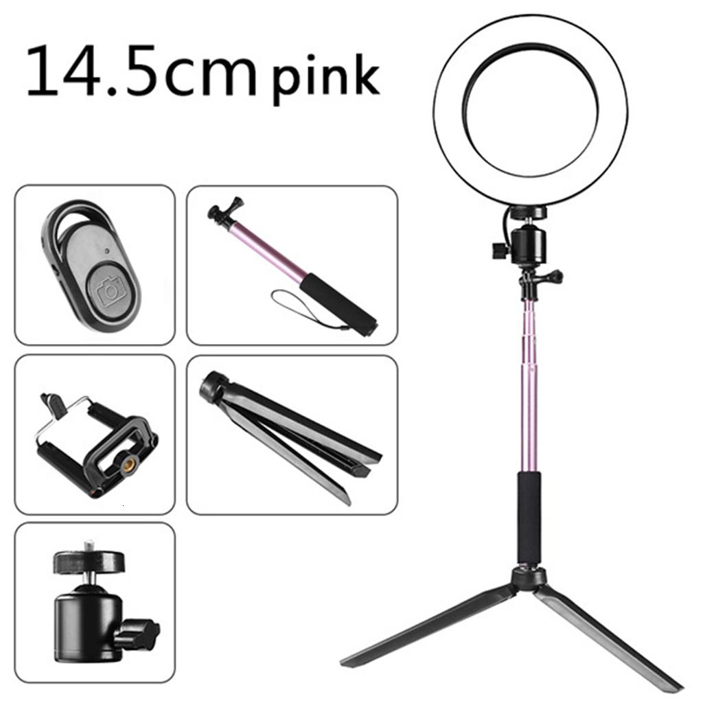 YIGSECU 14.5cm/16cm/20cm LED Ring Lamp with Tripod Stand and Selfie Stick Kit Fill Light