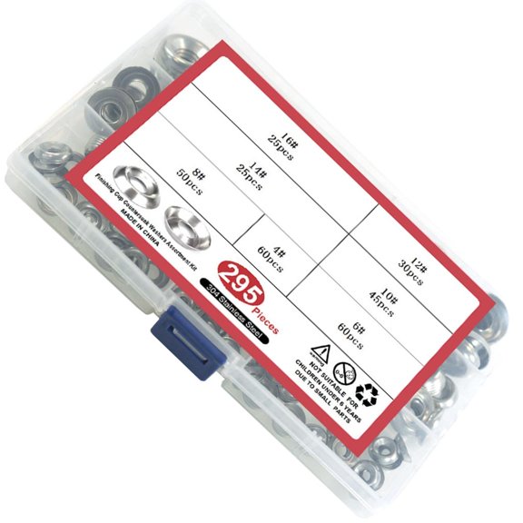 YIGSECU 160/295Pcs Stainless Steel Conical Washer Countersunk Head Tapping Screw Washer for High Strength Fastening Enduring