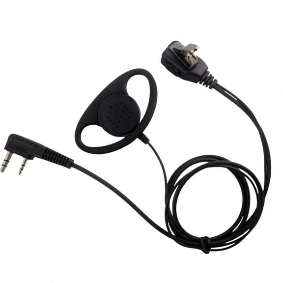 YIGSECU 2 Pin D Shaped Headset with PTT Functionality for Commercial Security Radio Use