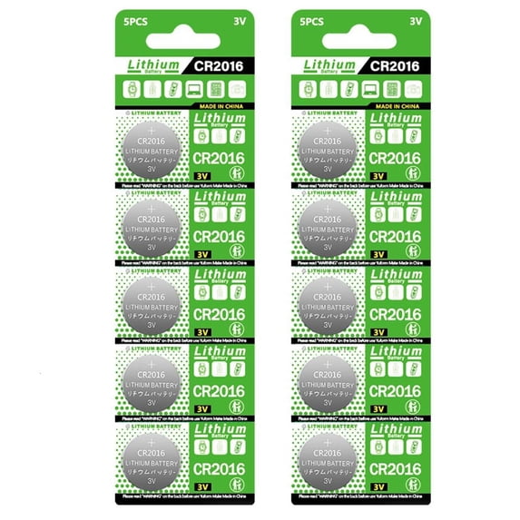 YIGSECU 2 Sheet CR2016 Button Batteries 3V for Household Gadgets Like ...