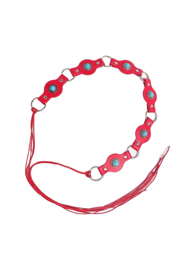 2000s Turquoise Decors Adjustable Waistband Wide Belt PU Waistband for Women Teens