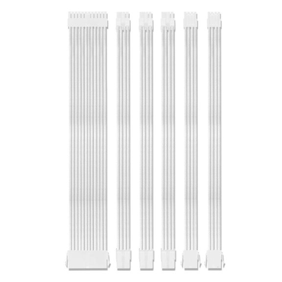 YIGSECU 24Pin Power Supply Extension Cables with Combs, 30CM Sleeved 24Pin PCIE 3x6+2Pin 8Pin CPU 2x4+4Pin Extensi