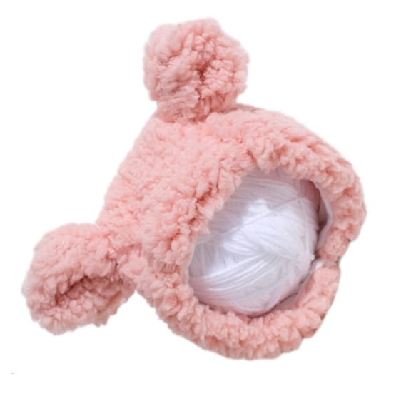YIGSECU 2PCS Cat Bear Ear Costume Hat Small Dogs Plush EarFlap Cap Puppy Party Headgear