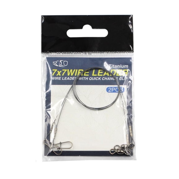 YIGSECU 2Pcs Wire Leader Line Fishing Line Wire Heavy Duty Fishing Leaders with Snap Fishing Leader Fishing Accessorie