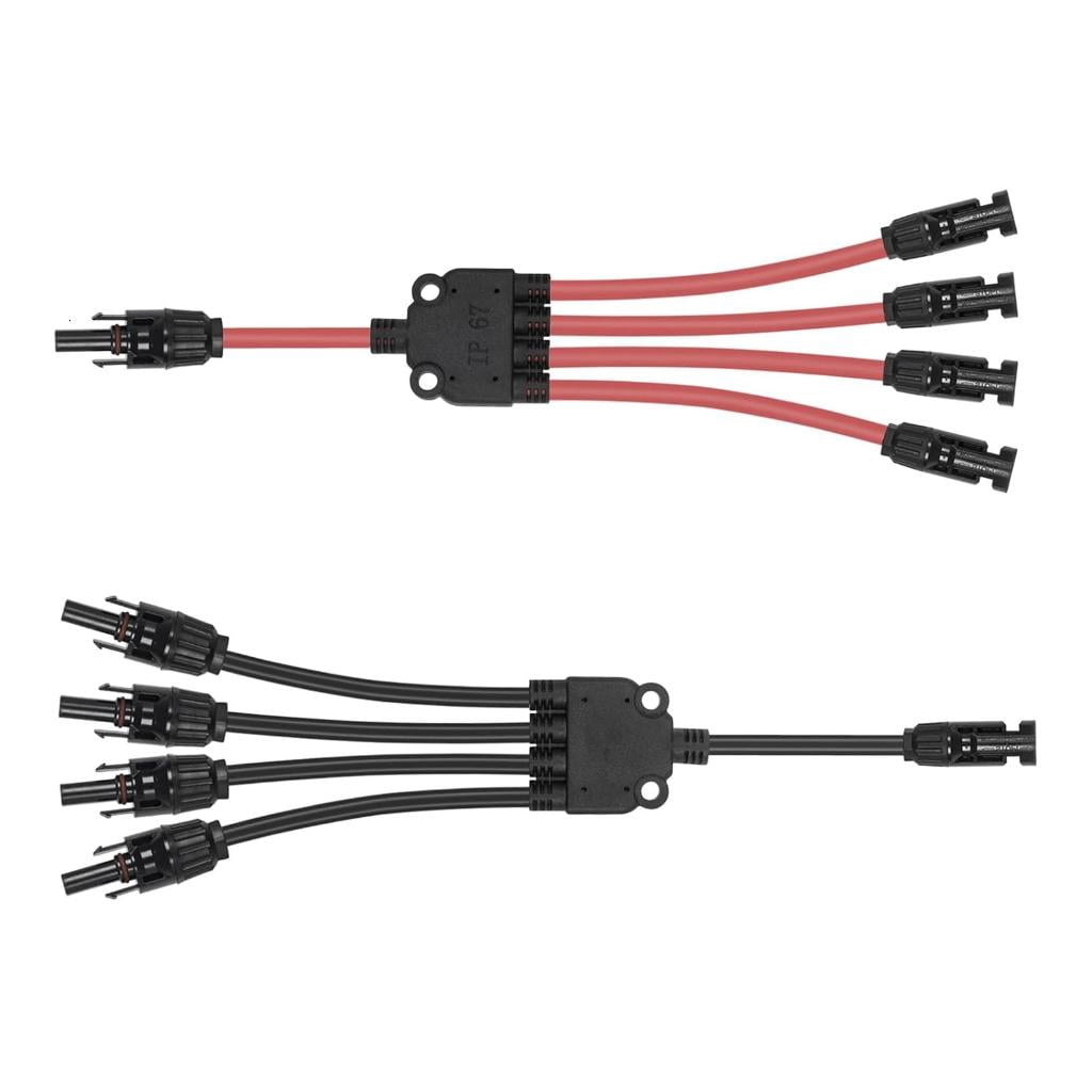 YIGSECU 30A 1000V Photovoltaic Solar Connector Y Type 1 To 4 Adapters ...