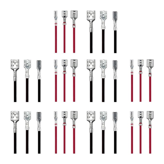 YIGSECU 30Pcs Female Spade Quick Splices Assortment Kits with Insulating Sleeve & Wire
