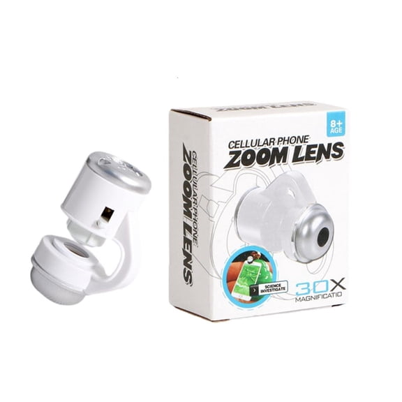 YIGSECU Mobile Phone Microscope with Clip 30X Zoom LED Light Camera Lens for Photography