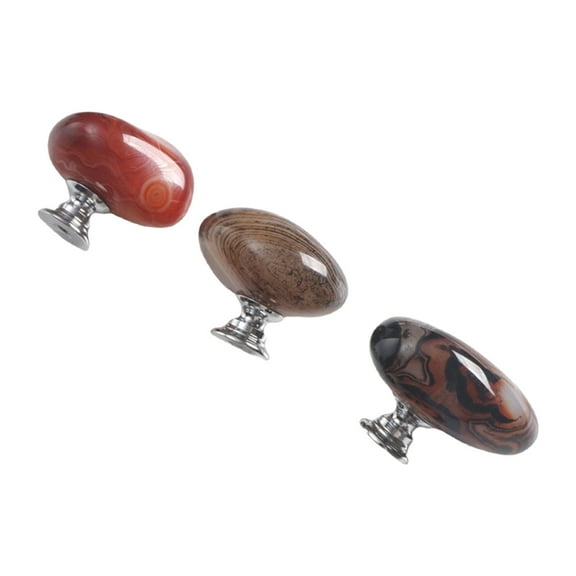 YIGSECU 3Pcs Agate Stone Dressers Knob Kitchen Cabinet Door Handle Wardrobe Pulls Simple Drawer Knob Elegant Furniture Hardware