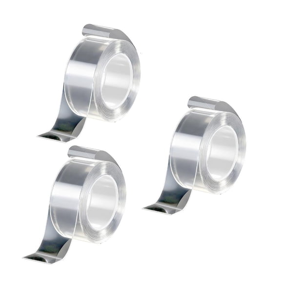 YIGSECU 3Pcs Removable Strong Adhesive Strips Clear Double Sided Adhesive Tape