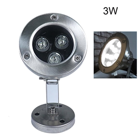 YIGSECU 3W/6W/9W/12W Stainless Steel LED Fountain Light Waterproof Underwater Lamp