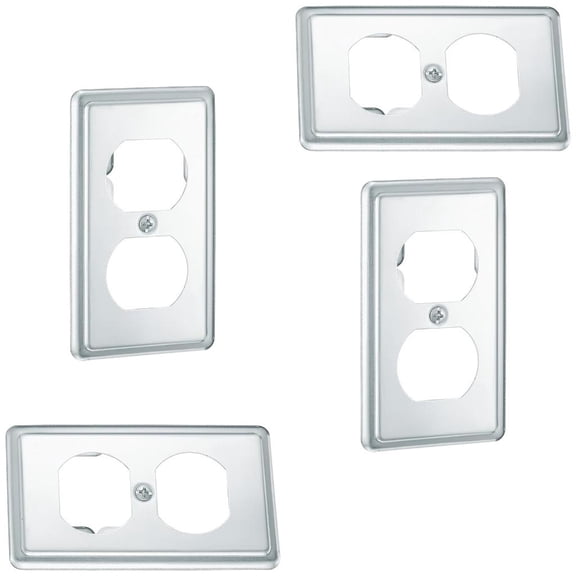 YIGSECU 4Pcs Electrical Outlet Cover Plates Outlet Faceplate Electric Socket Plug Covers