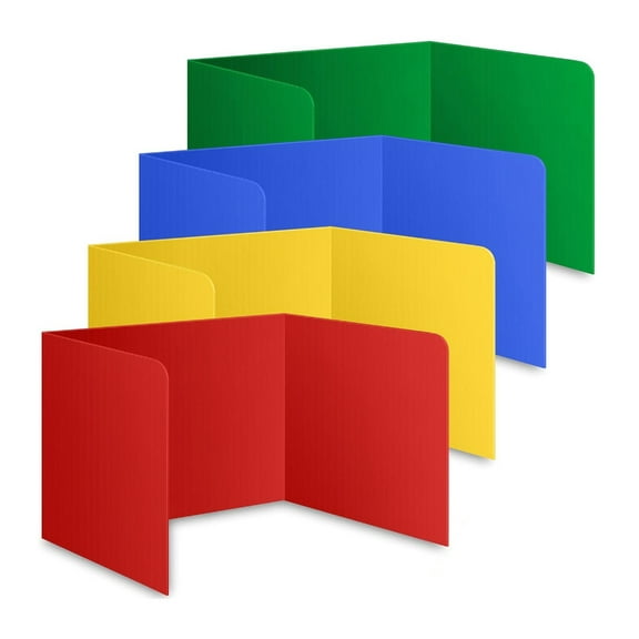 YIGSECU 4Pieces Classroom Privacy Desk Dividers Sneeze Guard Folder Board Study Carrel for Student Desk