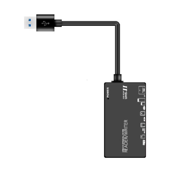 YIGSECU 5 Slot Card Reader Memory Adapter USB/Type C to TF MS Card Reader for Camera Phone Laptop Computer
