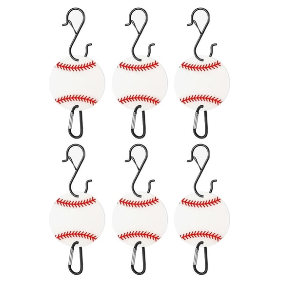 YIGSECU 6PCS Aluminum Alloy Baseball Hook Set With Removable Acrylic Plates Custom Sports Equipment Storage Organizers