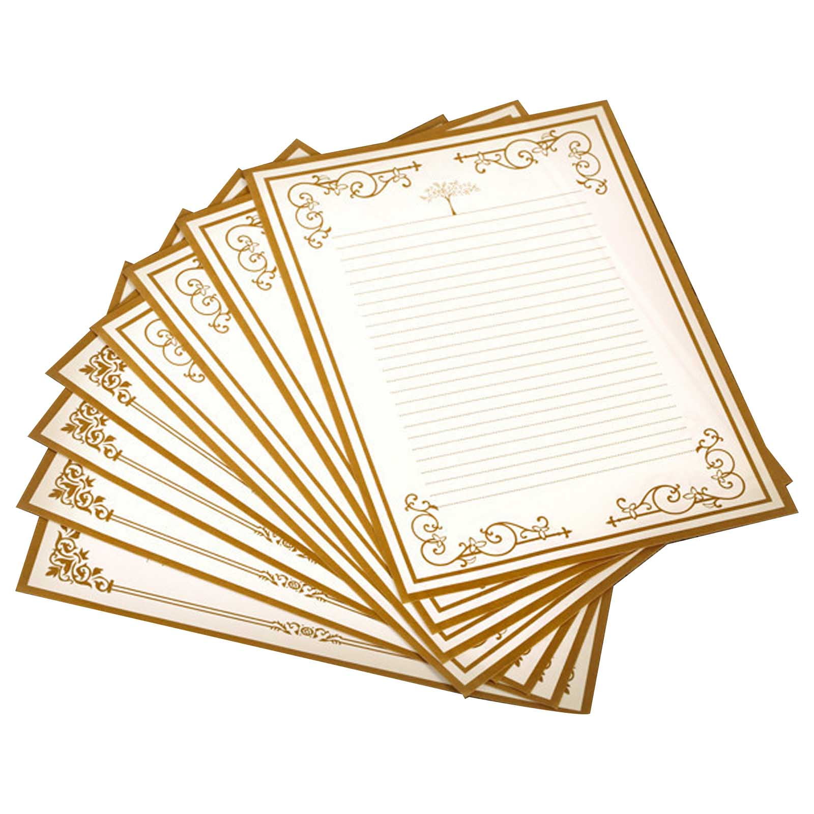 YIGSECU 8 Pcs Vintage Letter Papers Set Printable Letter Writing Papers ...