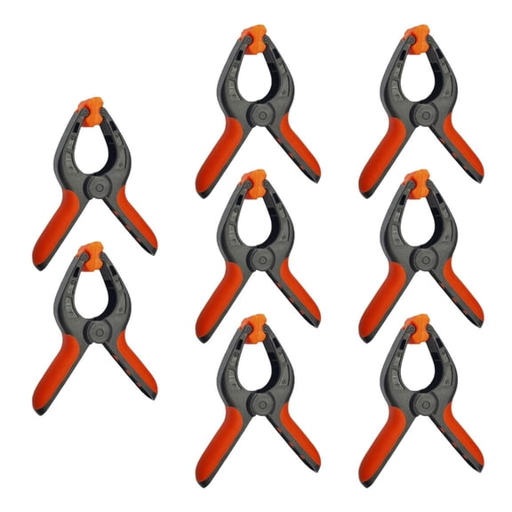 YIGSECU 8Pcs 4inch Woodworking Spring Clamp Adjustable Jaw Plastic Fixing Middle Frame Bracket Clamping Pliers Easy to Install