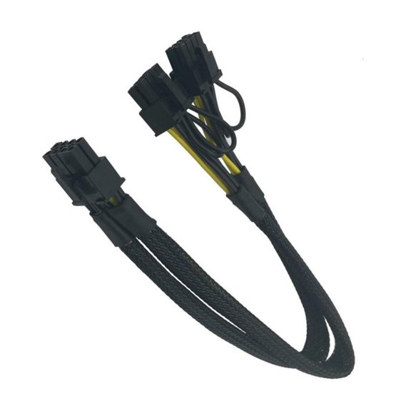 YIGSECU 8Pin Male to 2x 8Pin (6 + 2) Male Cable Two PCIExpress 8Pin CPU or GPU Power Splitter Graphics Card Cable 40cm
