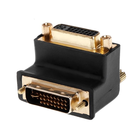 YIGSECU 90 Degree Right Angled DVI 24+5 D DVI-I Digital Link Male To Female Extension Adapter for HDTV LCD Monitor