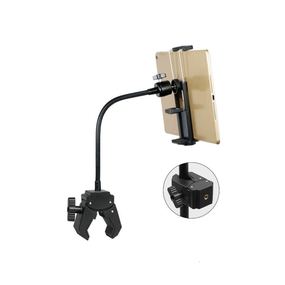 YIGSECU ABS Mic Stand Smartphone & Tablet Tripod Mount with Rotating Flexible Gooseneck