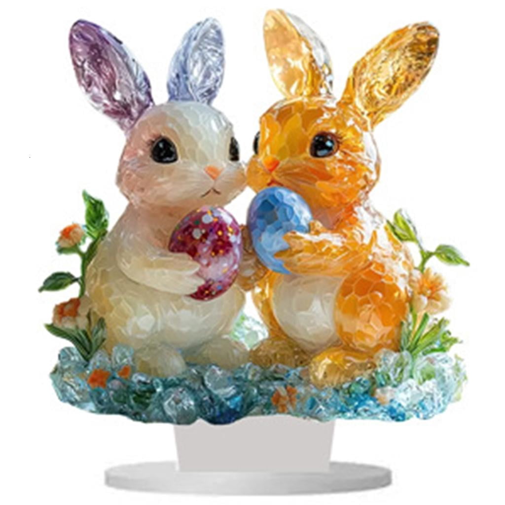 YIGSECU Acrylic Rabbit/Angel Statues Figurines Figurines Sculptures ...