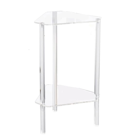 YIGSECU Acrylic Side Table Modern Polygonal Shape Desk Transparent Clear Storage Rack Stylish Living Room Furniture for Home