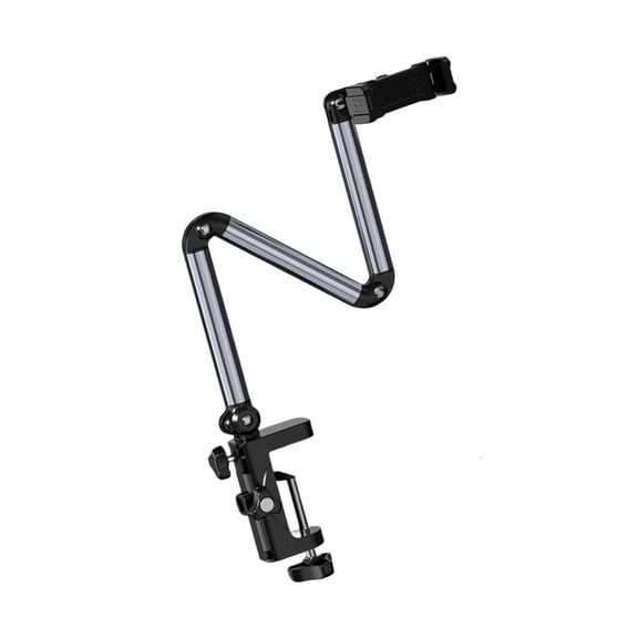 YIGSECU Adjustable 4 Tablet Stand Clamp Mount Foldable Aluminum Arm for Desktop Bed