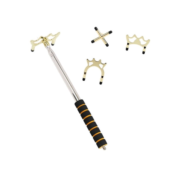 YIGSECU Adjustable Height Pool Bridge Stick Removable Brasses Head Flexible Shootings Angles for Accuracy Shots
