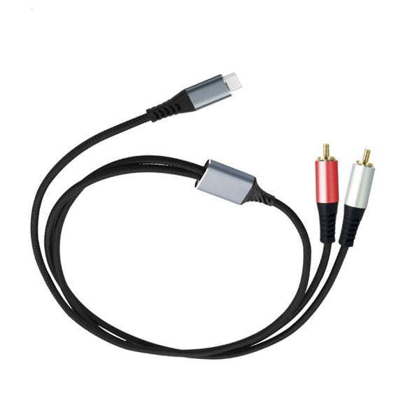 YIGSECU Aluminum Alloy USB C To 2RCA Sound Y Splitter Cable Braideds Shielding For Smartests Devices Speakers