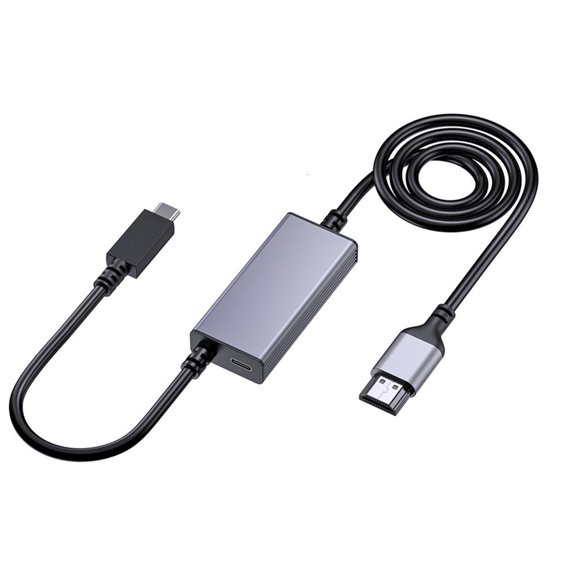 YIGSECU Aluminum USB C to Hdmis Adapter 4K@60Hz with Power Fast Charging Compatible for Gaming Devices Laptops