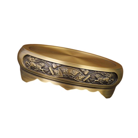 YIGSECU Antique Styles Brass Incenses Burners Holder Circulars Base for Artistic Ambiences