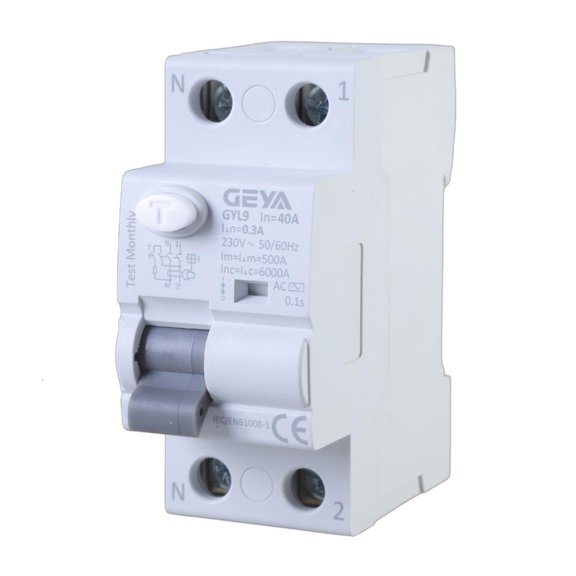 YIGSECU Auto Recloser Differential Circuit Breaker 30mA/100mA/300mA Automatic Self-Reclosing Device Circuit Breaker 2P 40A