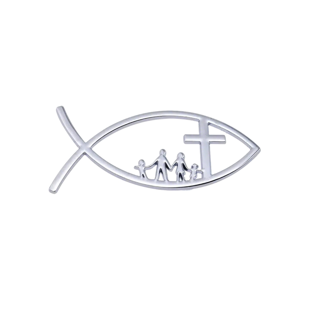 YIGSECU Automotive Fish Badge Adhesive Metal Decal Car Fish Decal ...