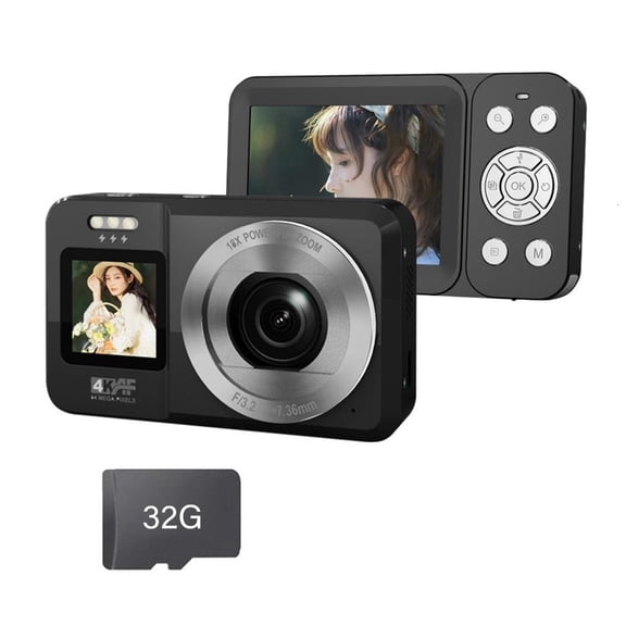 YIGSECU Campuses Life Companions 4K 64MP Digital Camera Double Screen 18X Opticals Design for Teens Travel Enthusiasts