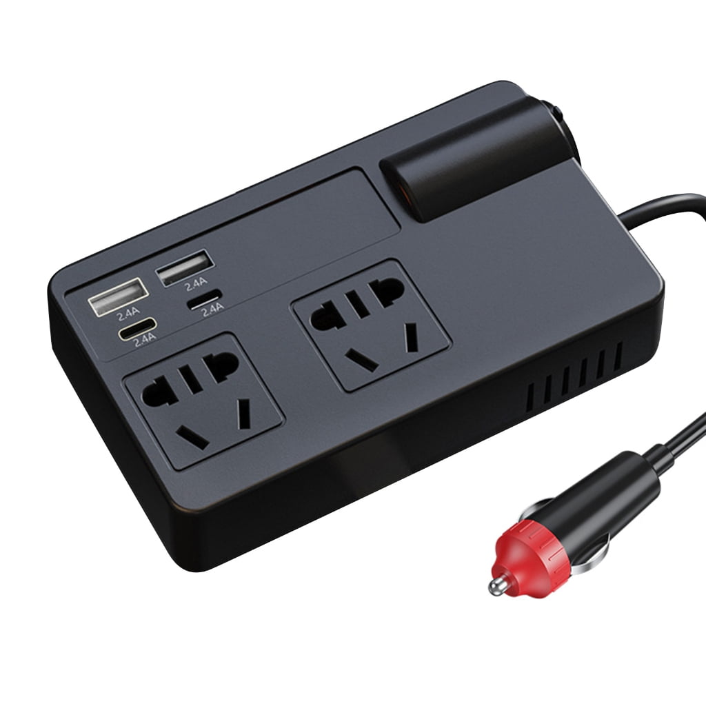 YIGSECU Car Plug Adapter Outlet with PD 30W Type-C & USB-A Port 120W Car Power Inverter DC12V-24V to 220V Car Travel Adapter