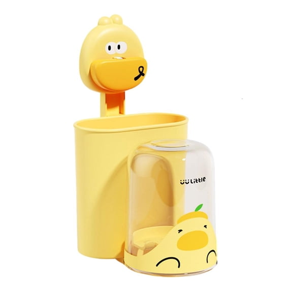 YIGSECU Cartoon Toothbrush Holders for Children Wall Mounted Cups with Strong Suction Space Saving Designs Toothbrush Rack